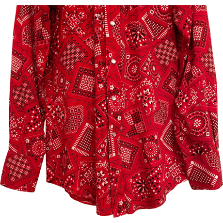 VINTAGE H BAR C RED PAISLEY  WESTERN SHIRTS