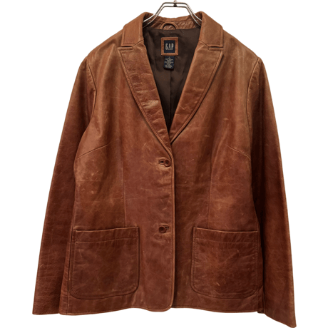 USED OLD GAP LEATHER TAILORED JACKET