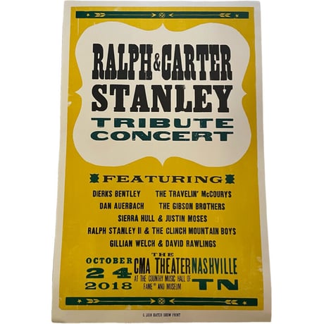 新品　 HATCH SHOW PRINT POSTER ”STANLEY BROS”  MADE IN USA