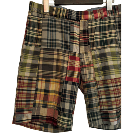 USED POLO RALPH LAUREN MADRAS PATCHWORK SHORT PANTS