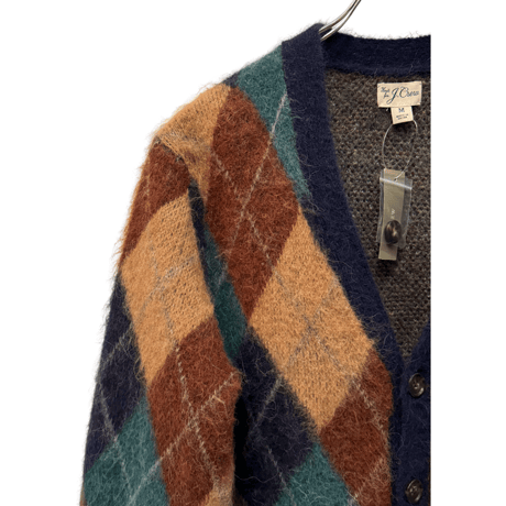 新品　J CREW WOOL BLACK ARGYLE CARDIGAN
