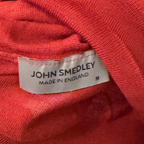 新品　JOHN SMEDLEY MOCNECK KNIT REDWOOD  100% MERINO WOOL  "MADE IN ENGLAND"