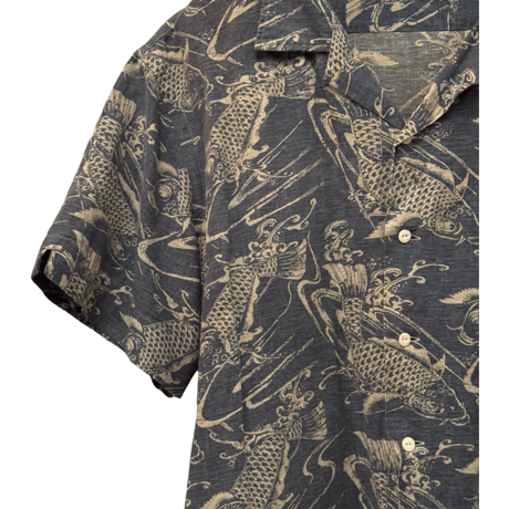 USED VINTAGE   POLO RALPH LAUREN S/S OPEN COLLAR SHIRTS ”KOI”