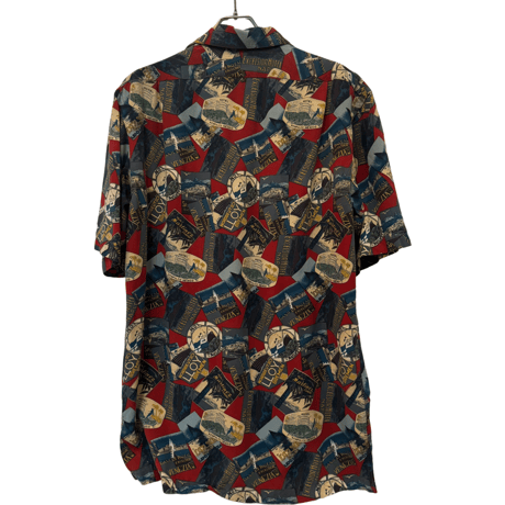 USED VINTAGE   POLO RALPH LAUREN S/S OPEN COLLAR SHIRTS TRIP