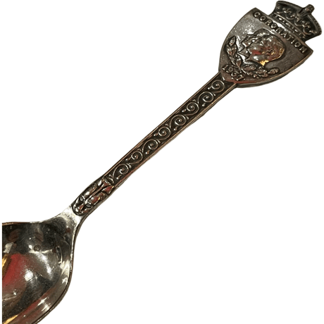USED ANTIQUE 1937 GEORGE VI CORONATION SPOON MADE IN ENGLAND  #1