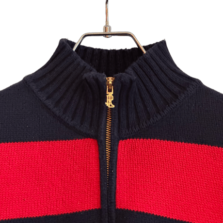 USED RL LAUREN STRIPE "THE CREST" SWEATER