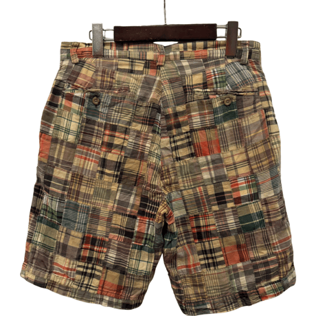 USED POLO RALPH LAUREN MADRAS PATCHWORK SHORT PANTS