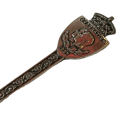 USED ANTIQUE 1937 GEORGE VI CORONATION SPOON MADE IN ENGLAND  #2