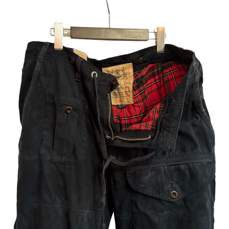 USED POLO RALPH LAUREN BLACK DOUBLE FACE BUSH PANTS