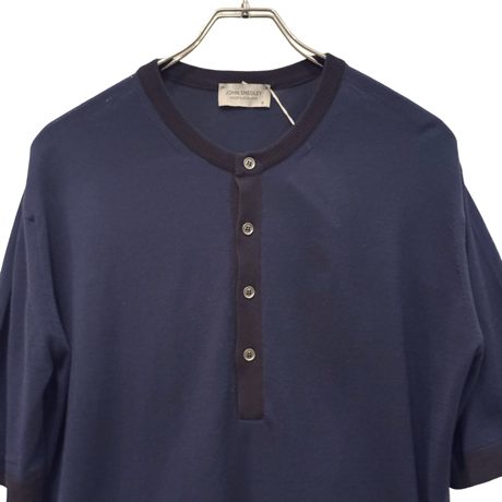新品　JOHN SMEDLEY S/S  HENLEYNECK  KNIT   100% SEA ISLAND COTTON  "MADE IN ENGLAND"