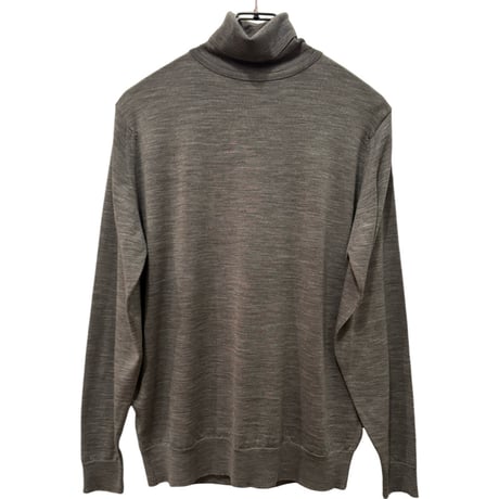 新品 JOHN SMEDLEY TURTLENECK KNIT  100% MERINOWOOL SILVER  "MADE IN ENGLAND"