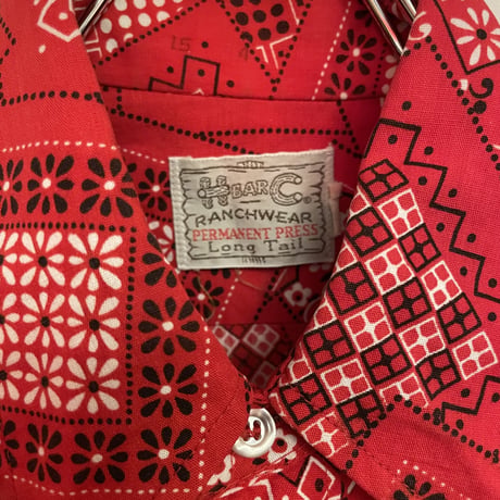 VINTAGE H BAR C RED PAISLEY  WESTERN SHIRTS
