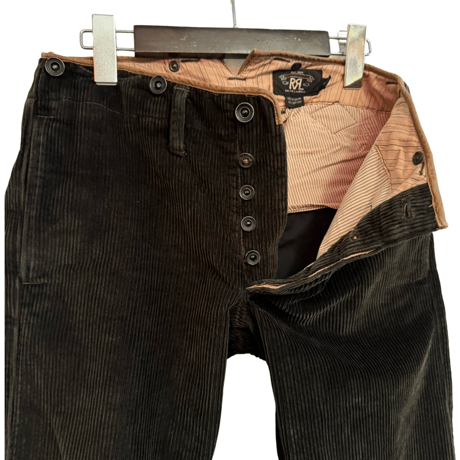 USED DOUBLE RL BUCKLE BACK CORDUROY TROUSER