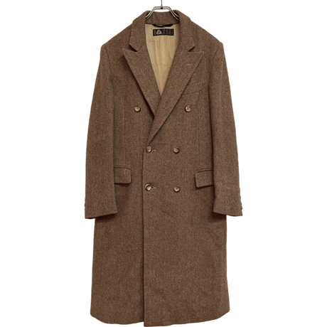 USED VINTAGE CHESTERFIELED DOUBLE BRESTED  COAT ”100%PURE WOOL”