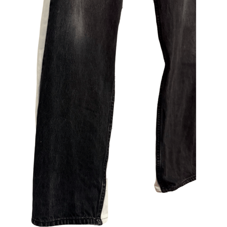 USED  LEVI'S 501 BLACK-WHITE  REMAKE DENIM MADE IN USA
