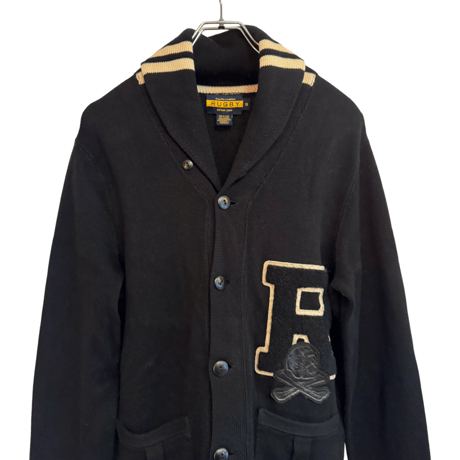 USED  POLO RUGBY "SKULL" SHAWL SWEATER CARDIGAN
