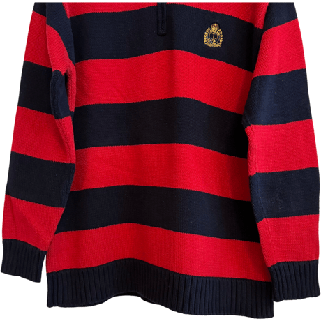 USED RL LAUREN STRIPE "THE CREST" SWEATER