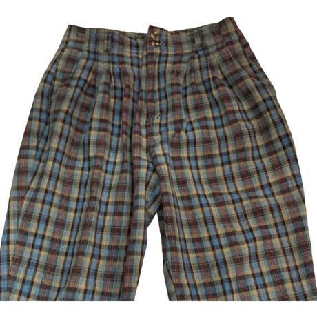 USED  COTTON×LINEN CHECK TROUSER
