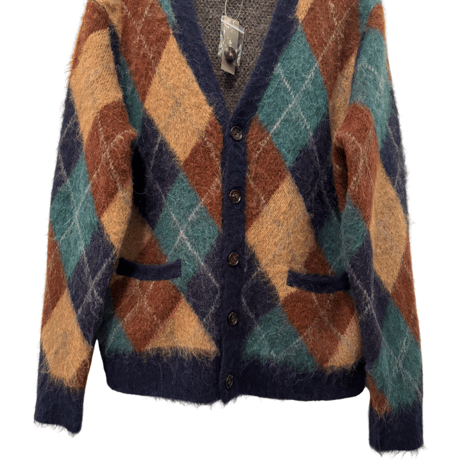 新品　J CREW WOOL BLACK ARGYLE CARDIGAN