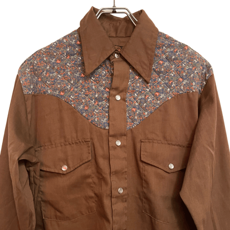 USED VINTAGE  1970's  "FLORAL YORK"Western shirts Made in USA