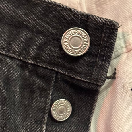 USED  LEVI'S 501 BLACK-WHITE  REMAKE DENIM MADE IN USA