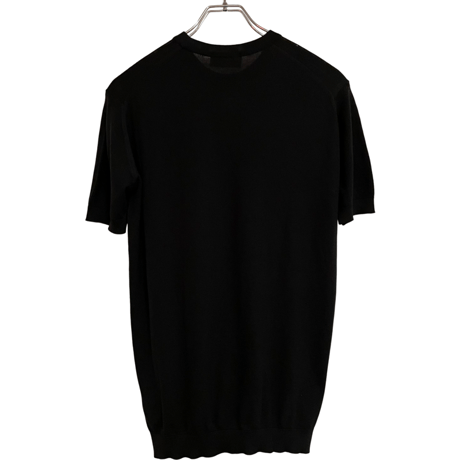 新品　JOHN SMEDLEY S/S  CREWNECK KNIT BLACK  100% SEA ISLAND COTTON  "MADE IN ENGLAND"