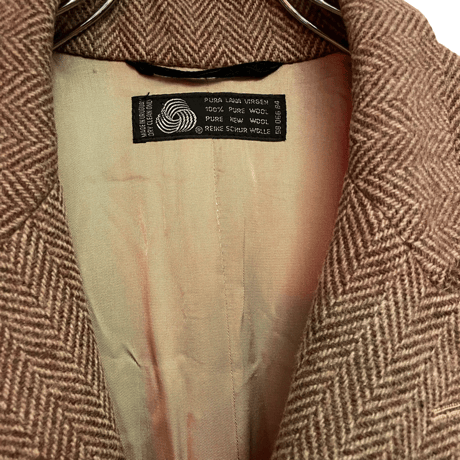 USED VINTAGE CHESTERFIELED DOUBLE BRESTED  COAT ”100%PURE WOOL”
