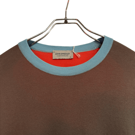 新品　JOHN SMEDLEY L/S  CREWNECK  KNIT  CRAZY PATTERN 100% SEA ISLAND COTTON  "MADE IN ENGLAND"