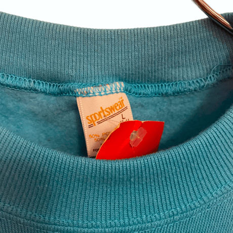 新品　DEAD STOCK 70s~80s SPORTSWEAR NO-SLEEVE SWEAT SHIRTS TIFFANY  BLUE