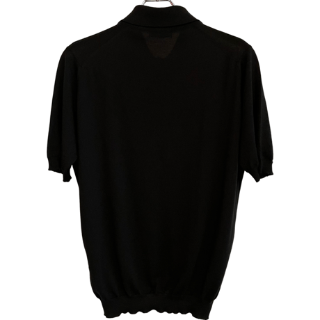 新品　JOHN SMEDLEY S/S KNIT  POLO SHIRTS  BLACK   "MADE IN ENGLAND"