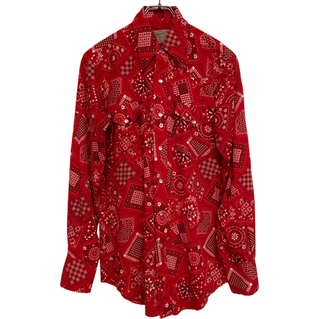 VINTAGE H BAR C RED PAISLEY  WESTERN SHIRTS