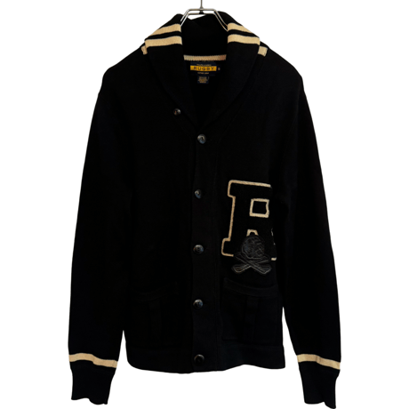 USED  POLO RUGBY "SKULL" SHAWL SWEATER CARDIGAN