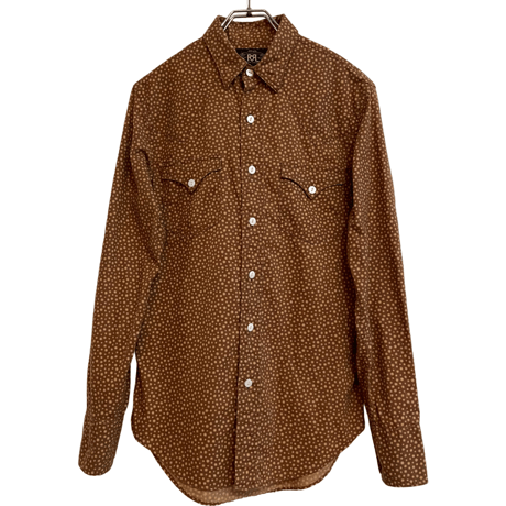 USED RRL BROWN STAR WESTERN SHIRTS