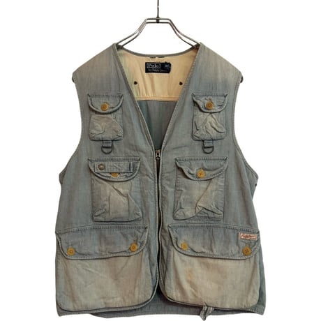 USED POLO RALPH LAUREN  CHAMBRAY SAFARI VEST