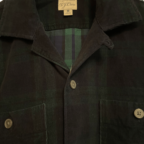 新品　J CREW BLACKWATCH CORDUROY CAMP SHIRTS