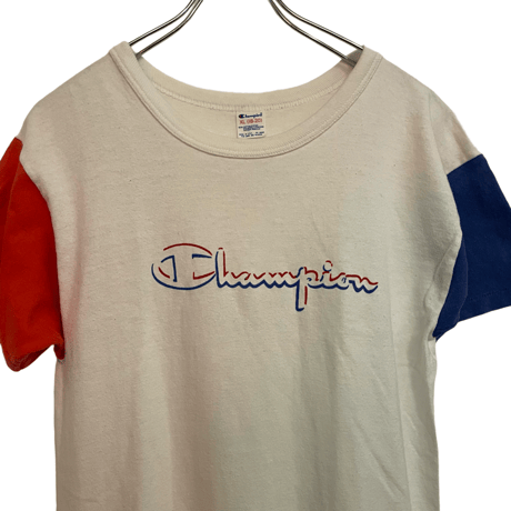 USED 80s CHAMPION TSHIRTS TRICOLOR 100%COTTON
