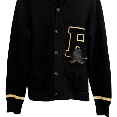 USED  POLO RUGBY "SKULL" SHAWL SWEATER CARDIGAN
