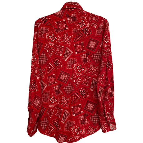 VINTAGE H BAR C RED PAISLEY  WESTERN SHIRTS