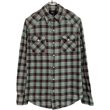 USED   DOUBLE RL NEL WESTERN SHIRTS "turquoise check"