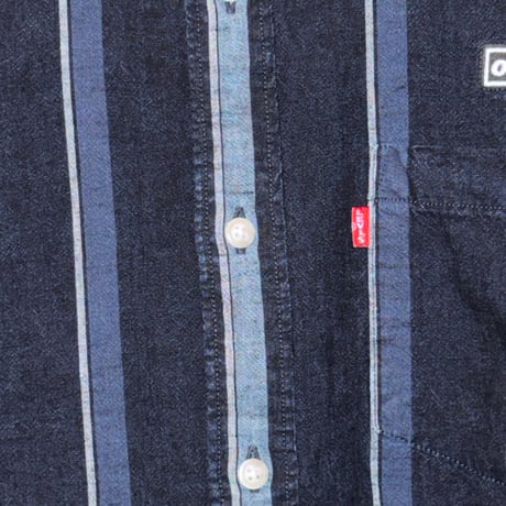NEW  LEVI'S×OASIS BANDCOLLAR STRIPE SHIRTS