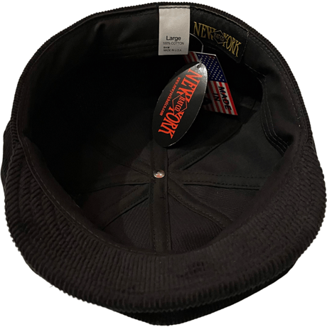新品　NEW YORK HAT BLACK CORDUROY SPITFIRE CASQUETTE MADE IN USA