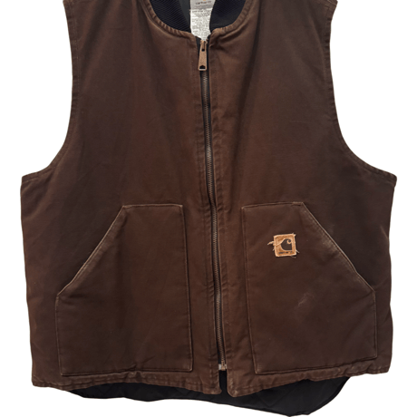 USED  CARHARTT CANVAS DUCK VEST MADE IN USA