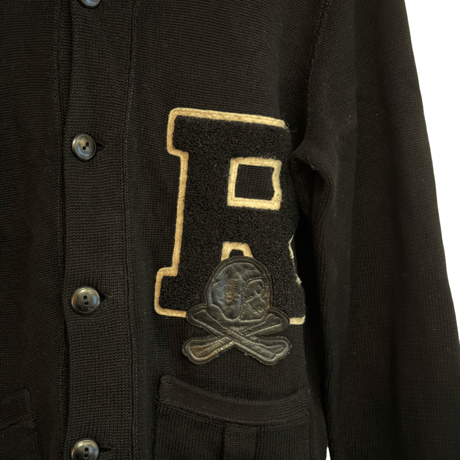 USED  POLO RUGBY "SKULL" SHAWL SWEATER CARDIGAN