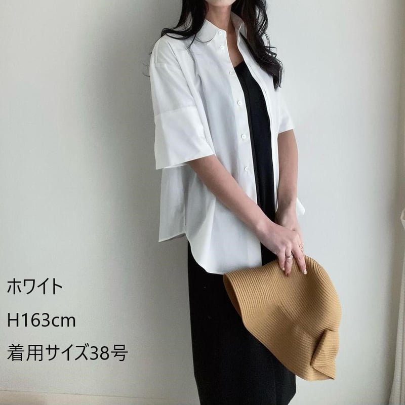 半比翼の五分袖シャツ(ストライプ柄パープル）日本製 | ENTRANCE-G STORE