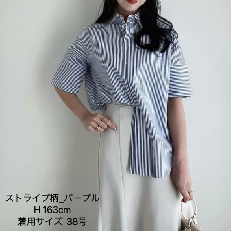 半比翼の五分袖シャツ(ホワイト）日本製 | ENTRANCE-G STORE