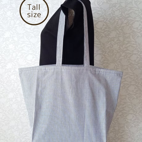 洗えるエコバック【エコバル】Tall size ～Black stripes～