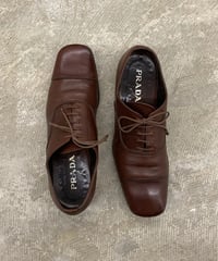 "PRADA" square toe leather shoes 27cm