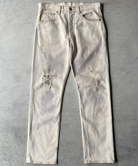USED 90s "Levis 501" damage denim (made in USA)