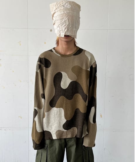 90s  "Yohji Yamamoto" camouflage knit