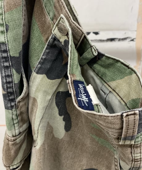 USED "stussy" fade camouflage half-pants
